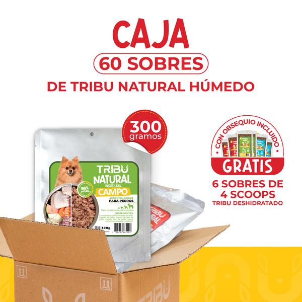 Caja x 60 Tribu Natural Húmedo 300 g | Alimentos Para Perros