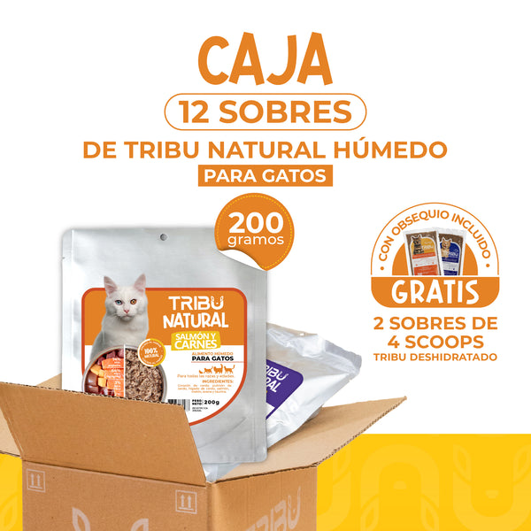 Caja x 12 Tribu Natural Húmedo Para Gatos 200 g | Alimento para Gatos