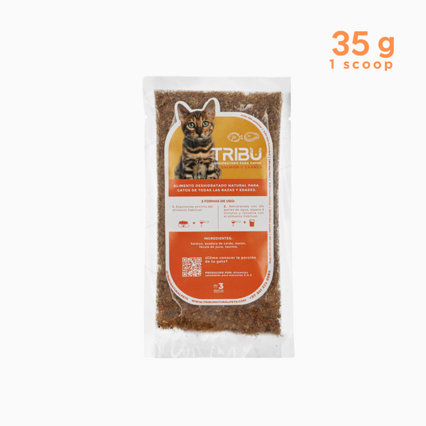 Alimento Para Gatos | Tribu Rehidratable de Salmon y Carnes 35 g